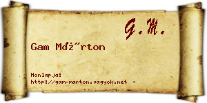 Gam Márton névjegykártya